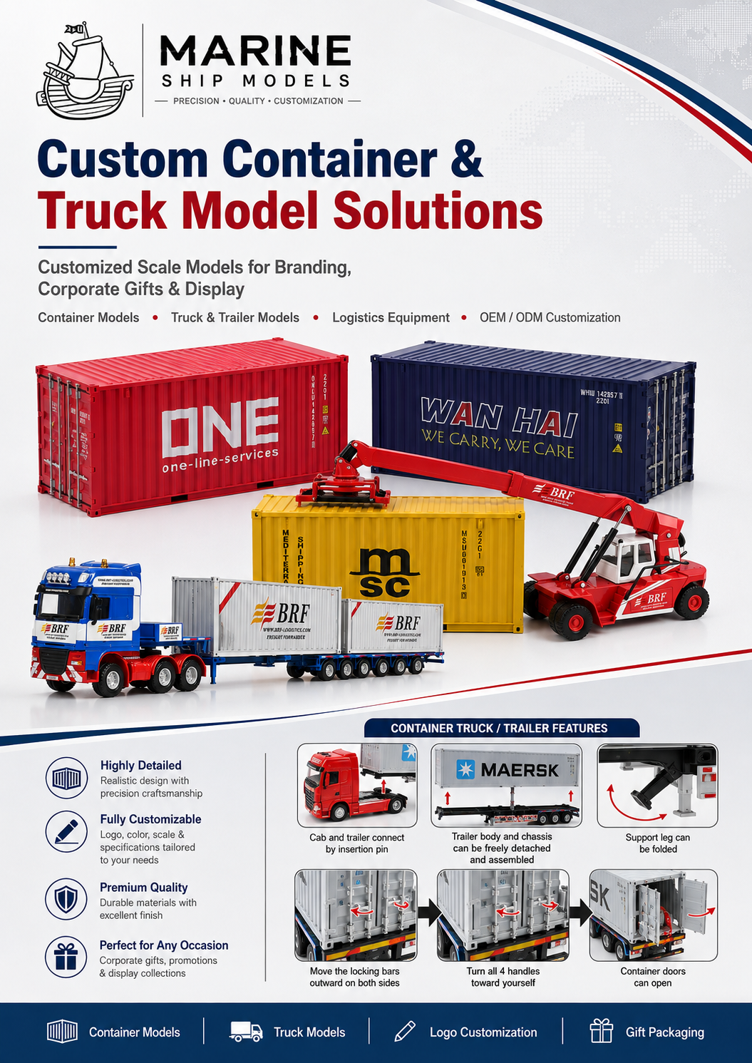 Customized shipping container models